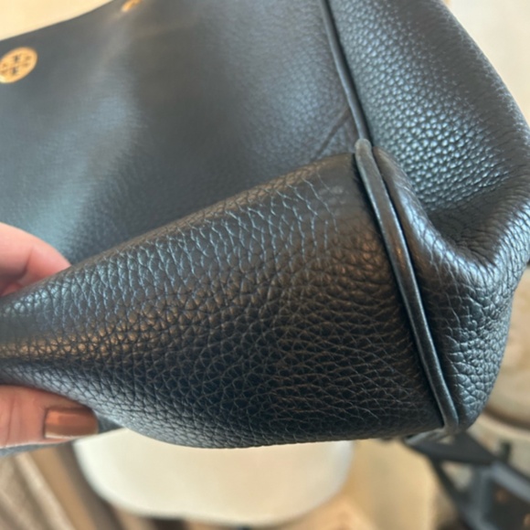 TORY BURCH Marsden Pebbled Black Leather Tote, Large - Picture 7 of 8